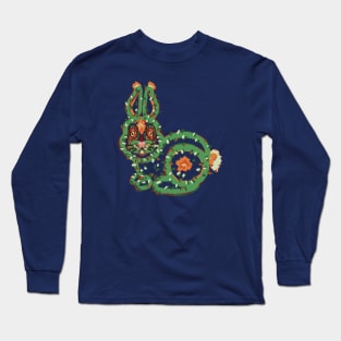 Mexican Cactus Flower Bunny Rabbit Long Sleeve T-Shirt